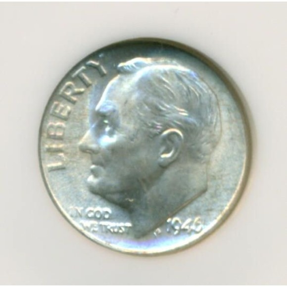 1946 D Roosevelt Dime MS66 NGC - Picture 3 of 4